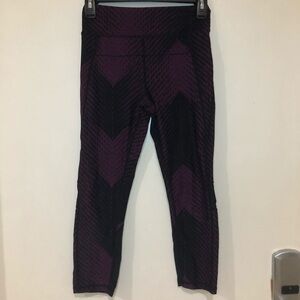 Calvin Klein Performance Wick Purple & Black Mesh Capris Size XS